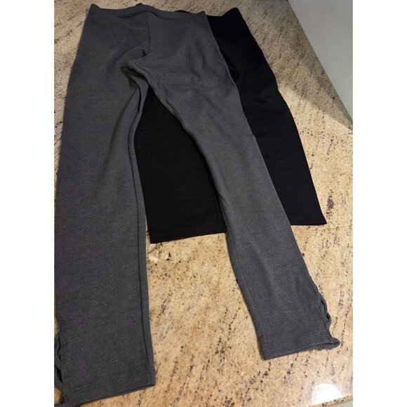 Lot of 2 Old Navy Built In Tough Gray Lattice Hem Leggings Youth Girls XL New - Picture 6 of 11